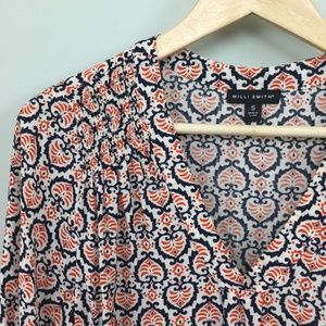 Will Smith V neck Blouse Top  Size Small